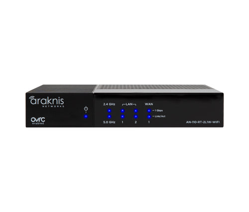 Araknis AN-KIT-110WRT-INTL110 Series Single-WAN Gigabit VPN Router with Wi-Fi + International PSU Clips