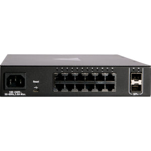 Pakedge MS-1212 MS Series Layer 3 Managed Switch with OvrC | 12 1G PoE+, 190W, 2 10G SFP+