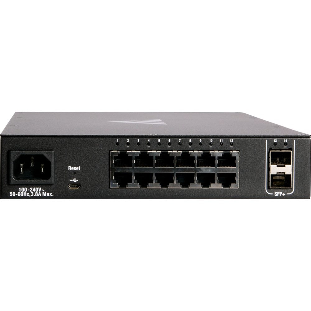 Pakedge MS-1212 MS Series Layer 3 Managed Switch with OvrC | 12 1G PoE+, 190W, 2 10G SFP+